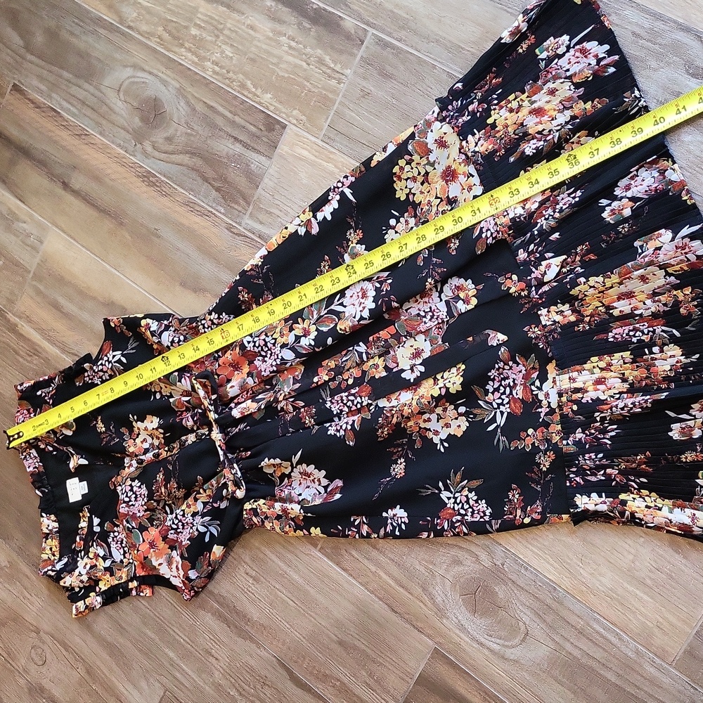 A New Day Floral Tie-Waist Pleated Detail Sleeveless Lined Midi Dress, XS - Picture 4 of 12